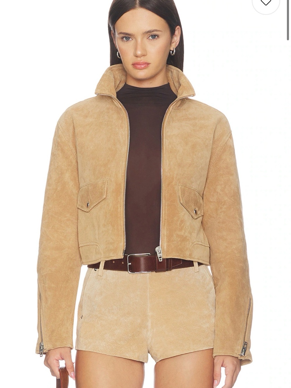 Suede Moto Jacket in Candle Glow - BLANKNYC